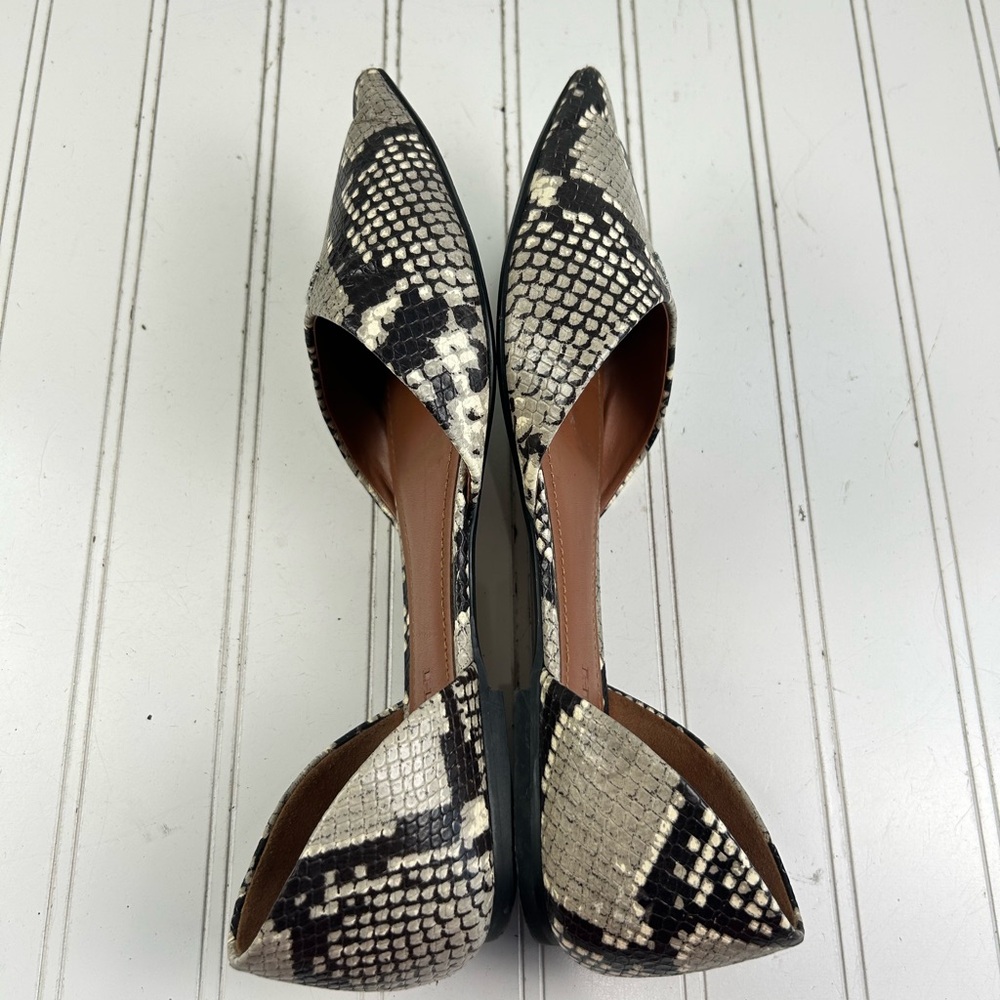 Coach Leather Pointy Toe Flats Natural (Snake) Womenโs Size 10 - Picture 9 of 11